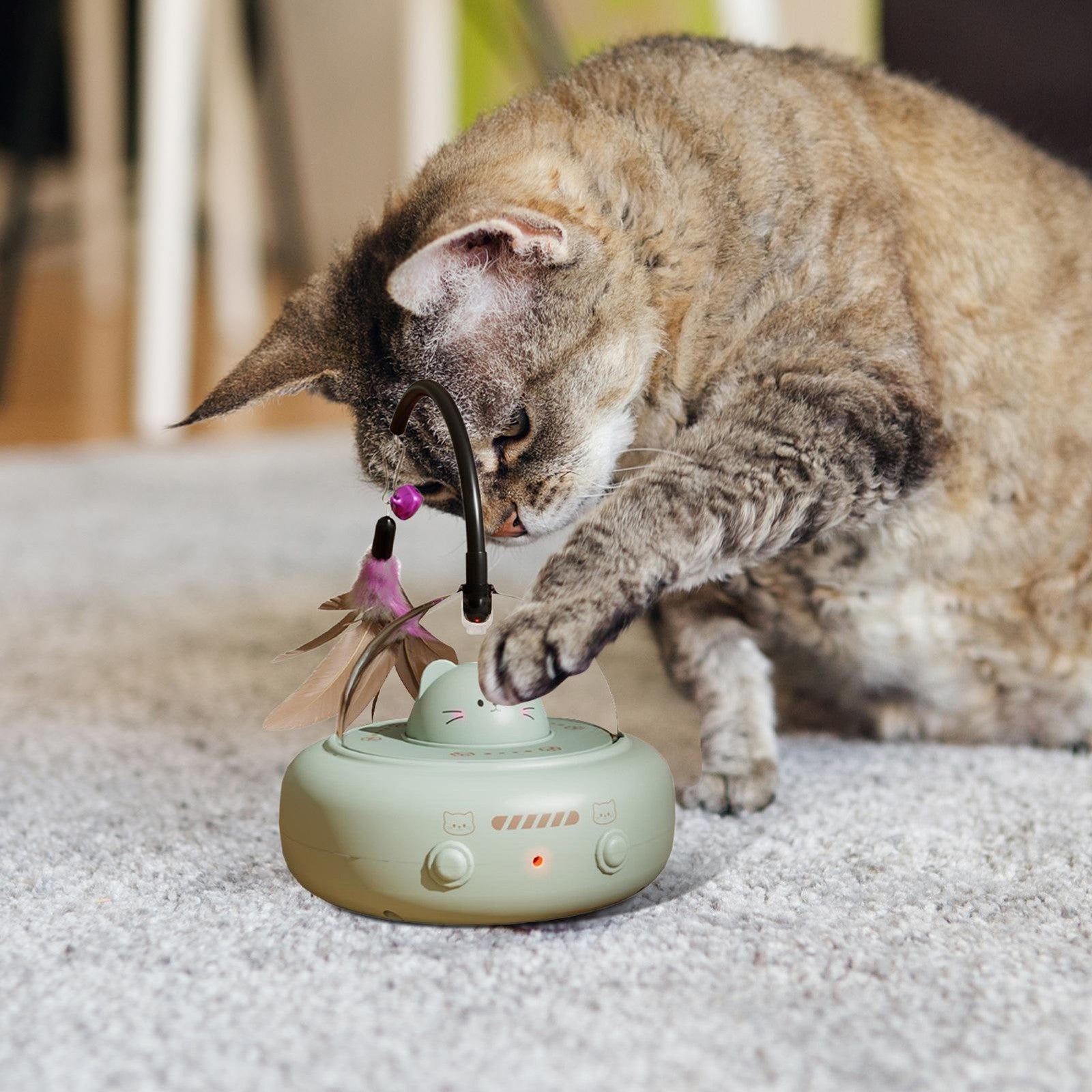 Interactive Cat Toys Automatic Motion Activated Cat Feather Toy Pet