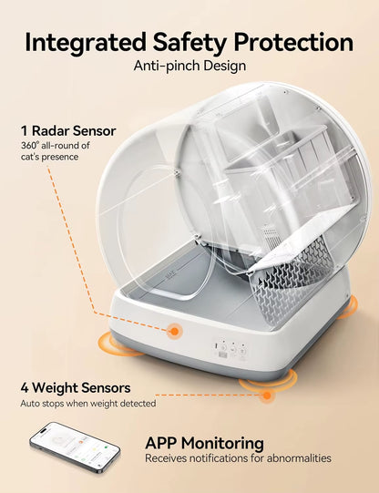 Christmas.Meowant Self-Cleaning Cat Litter Box, Integrated Safety Protection Automatic Cat Litter Box for Multi Cats,