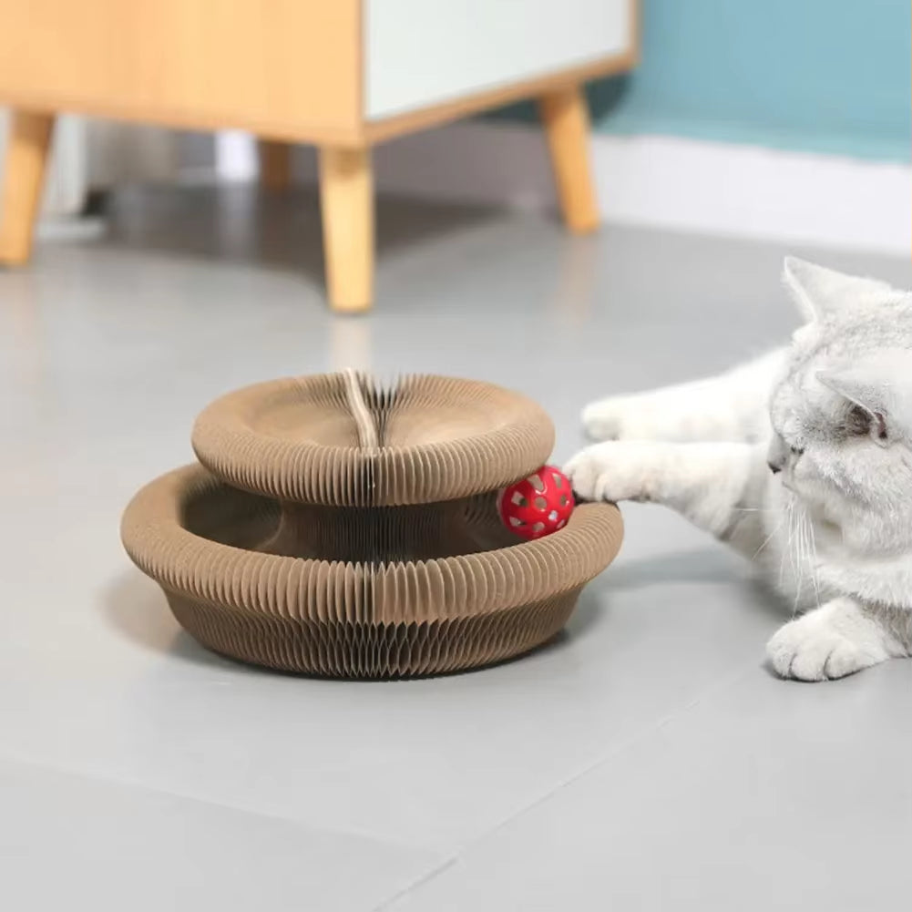 1/2Pcs Magic Organ Cat Toy Cats Scratcher Scratch Board round Corrugated Scratching Post Toys Cats Grinding Claw Cat Accessories