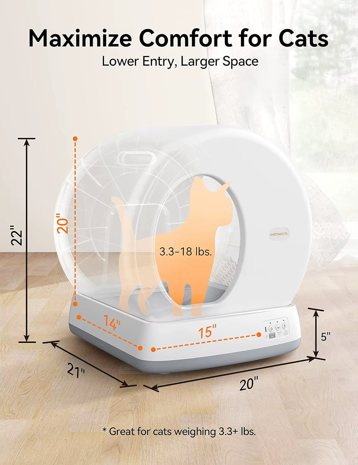 Christmas.Meowant Self-Cleaning Cat Litter Box, Integrated Safety Protection Automatic Cat Litter Box for Multi Cats,
