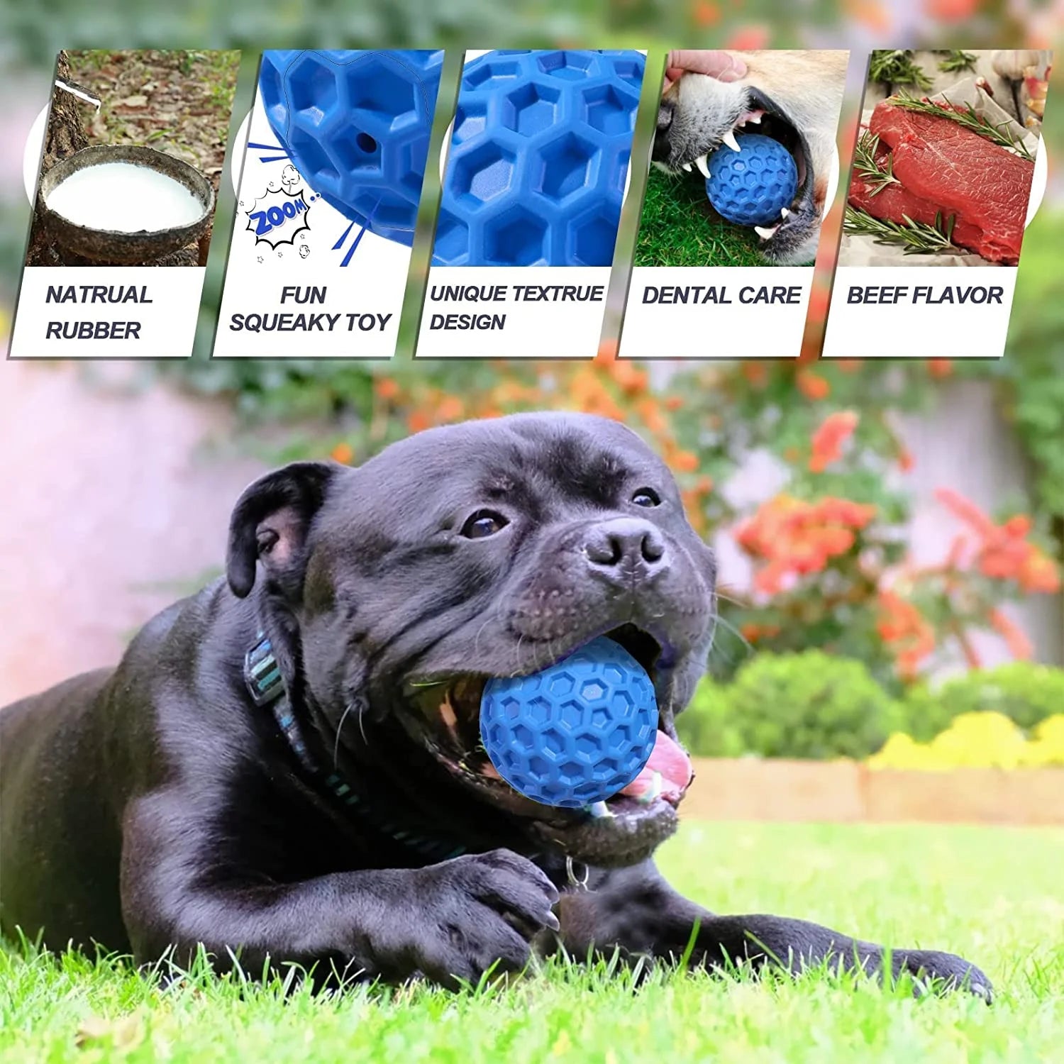 Interactive Squeaky Chew Toy for Aggressive Chewers, Blue