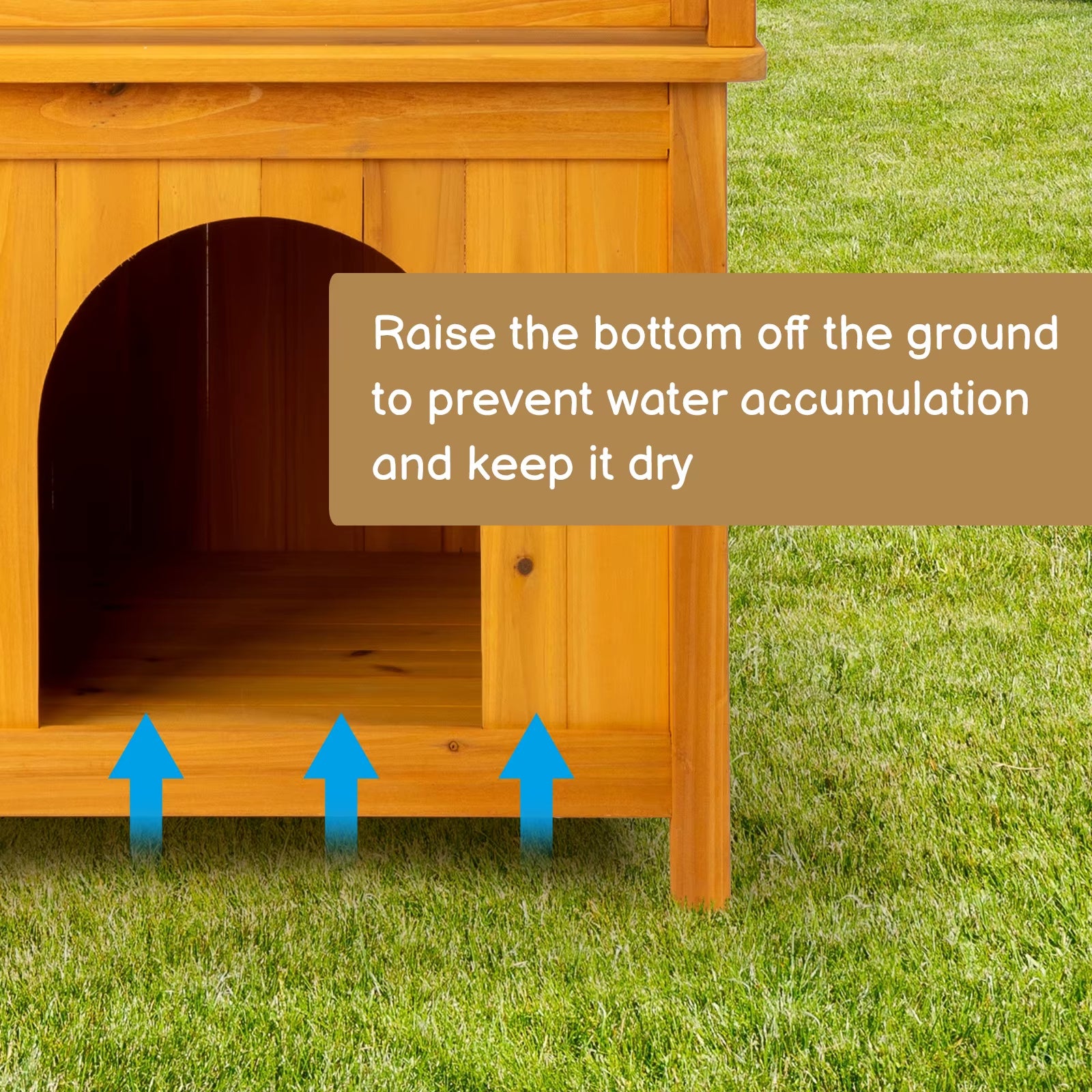 2-Story Wooden Feral Cat House Dog House for Outdoor and Indoor, Pet House with Stairs, Yellow Dog Crate Dogs Pool Tent Outdoor