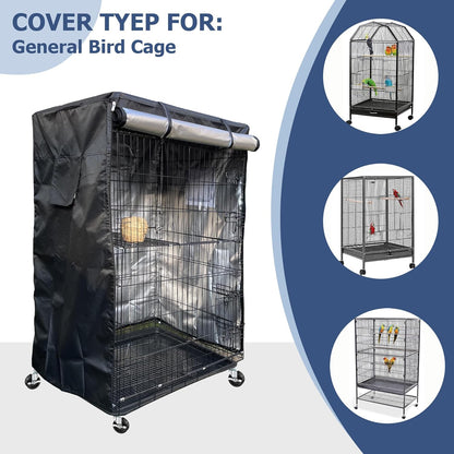 Birdcage Cover, Universal Bird Cage Cover Good Night Blackout, Parrot Cage Cover Breathable, Black, 37 "W X 25 "D X 48 "H, Cover Only