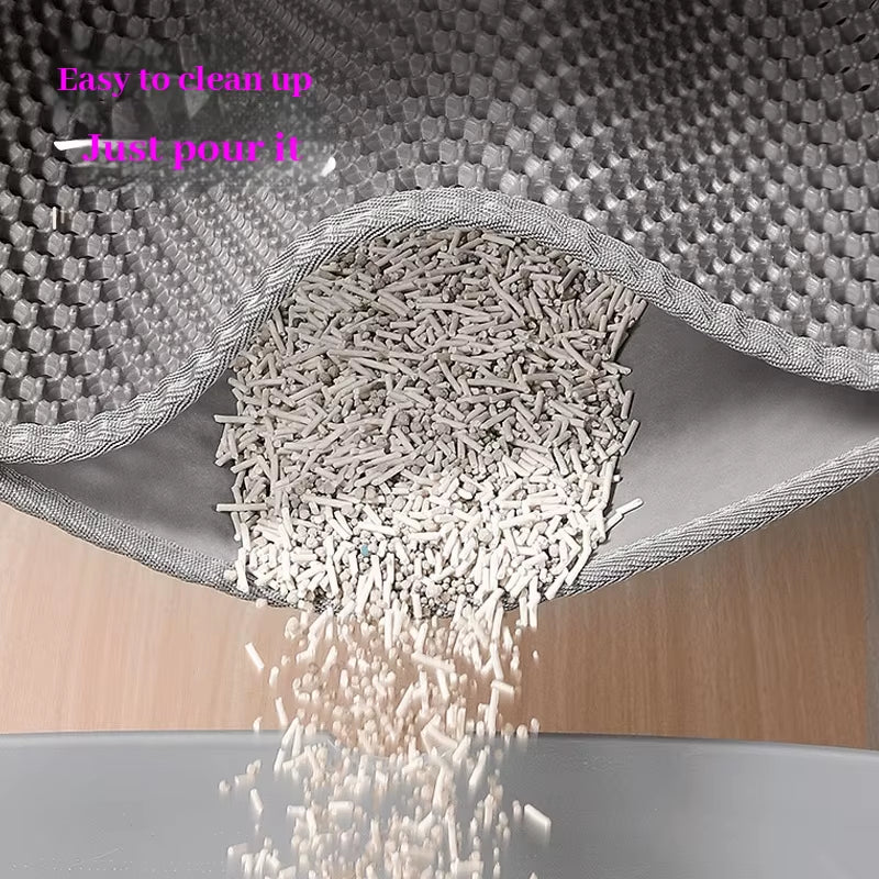 Double-Layer Filtration Cat Litter Mat Nonslip Waterproof Cat Mat Pet Clean Litter Mat Cat Toilet Mat Pet Clean Litter Box Mat