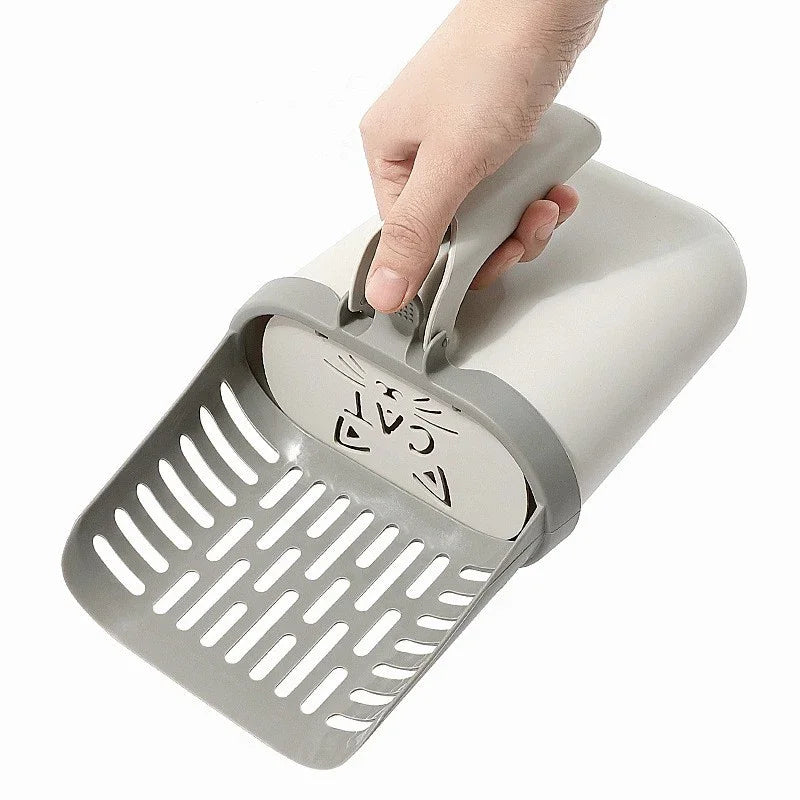 Premium Cat Litter Scoop with Bags,Integrated Detachable Deep Cat Litter Shovel with Waste Container,Cat Litter Disposal System