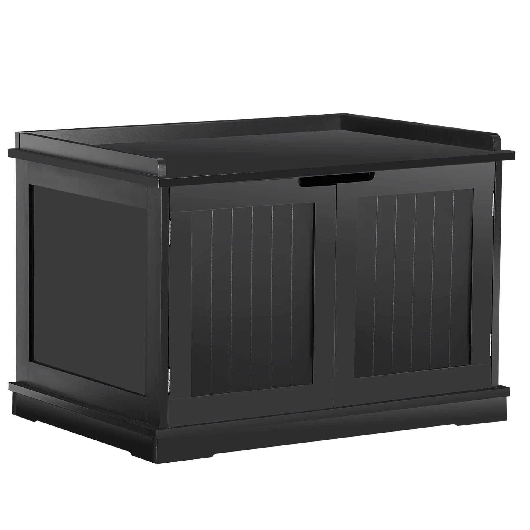 Multi-Functional Cat Washroom Bench Hidden Cat Litter Box Enclosure Furniture Black
