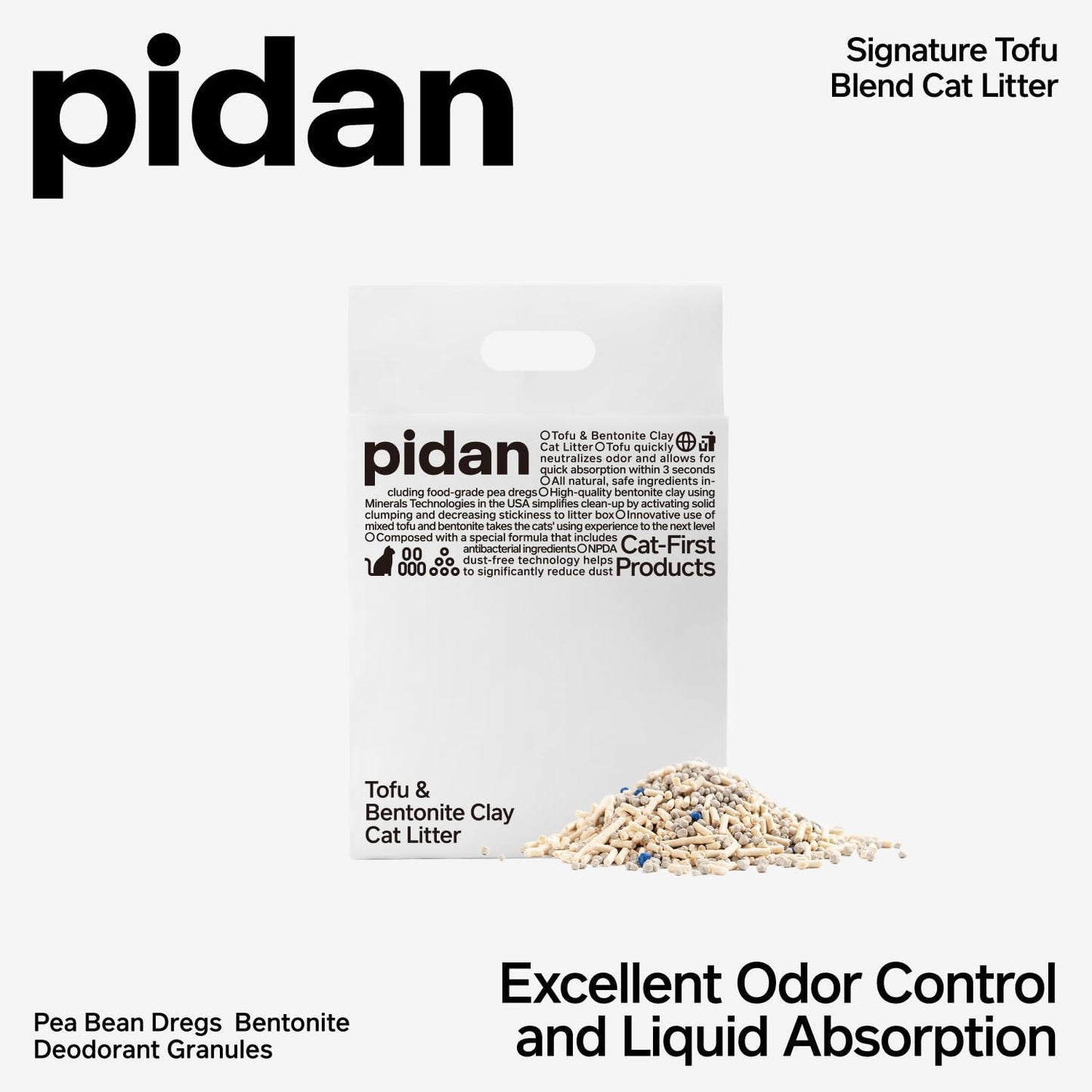 Pidan Mix Cat Litter,Tofu Cat Litter with Bentonite,Abso