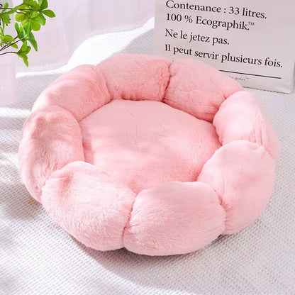 Luxury Cat Sofa Winter Warm Cat Flower Nest Dog House Bed for Cats Flower Bed Breathable Soft Small Dog Bed with Flower Shape