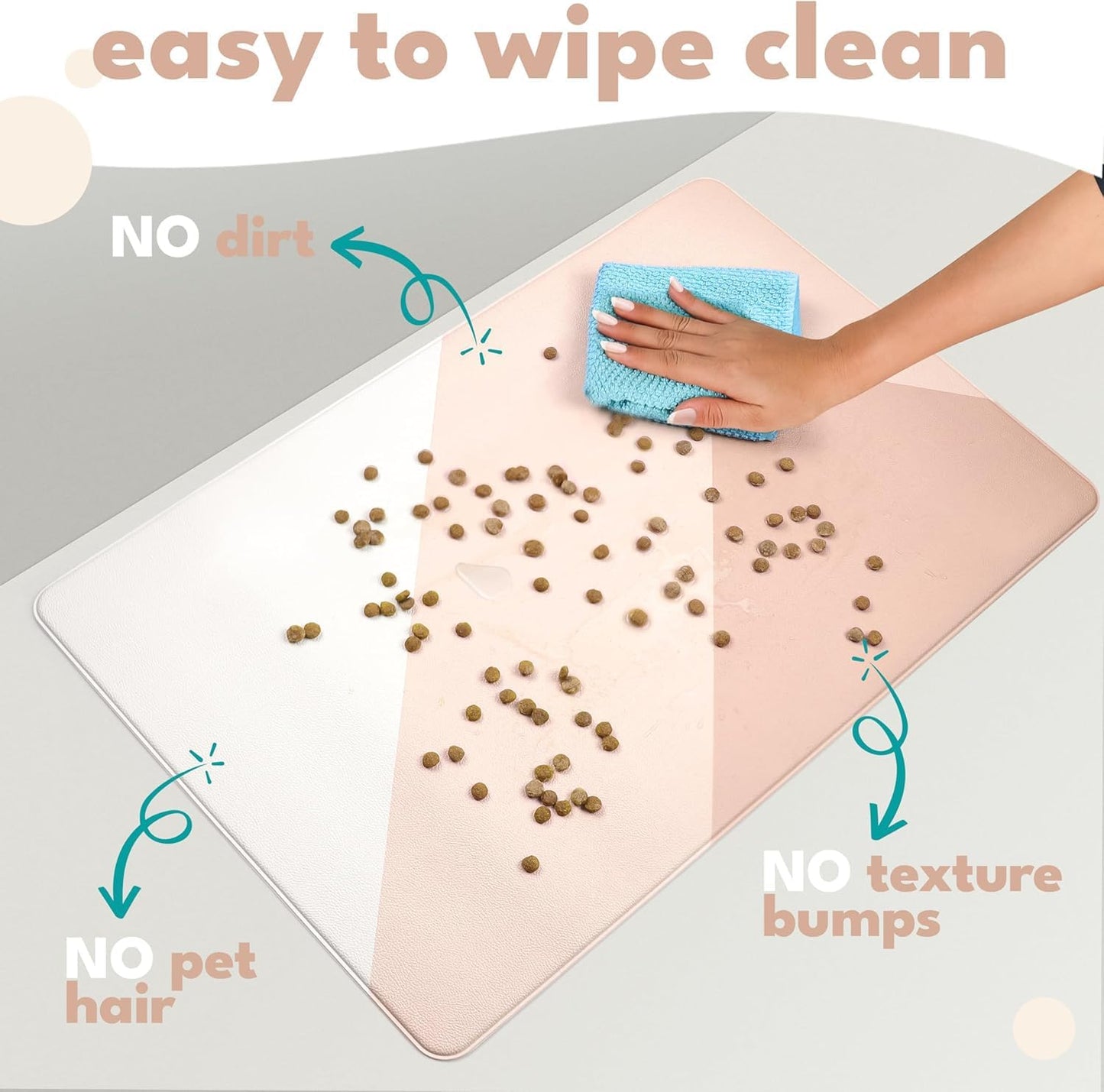 Large Dog Mat for Food and Water, Cat Feeding Mat | Large Waterproof Dog Bowl Mat | Non-Slip Pet Food Mat for Floors | Pet Mats for Food and Water | Easy to Clean