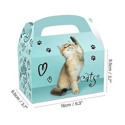 12PCS Cat Gift Bags Kitten Paper Goodie Candy Treat Bags for Kids Birthday Pet Adoption Cat Theme Party Decoration Supplies Favors Kitten Themed Goodie Bags