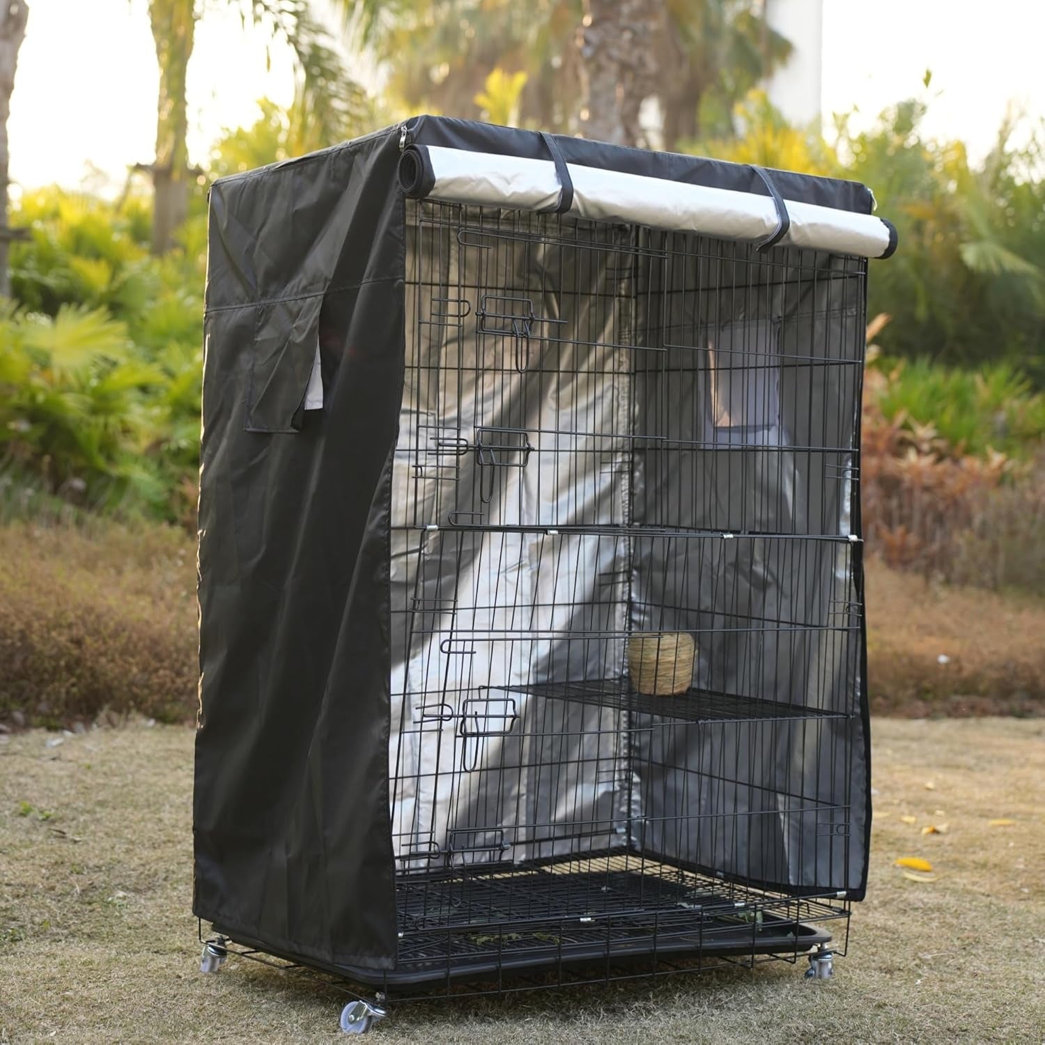 Birdcage Cover, Universal Bird Cage Cover Good Night Blackout, Parrot Cage Cover Breathable, Black, 37 "W X 25 "D X 48 "H, Cover Only