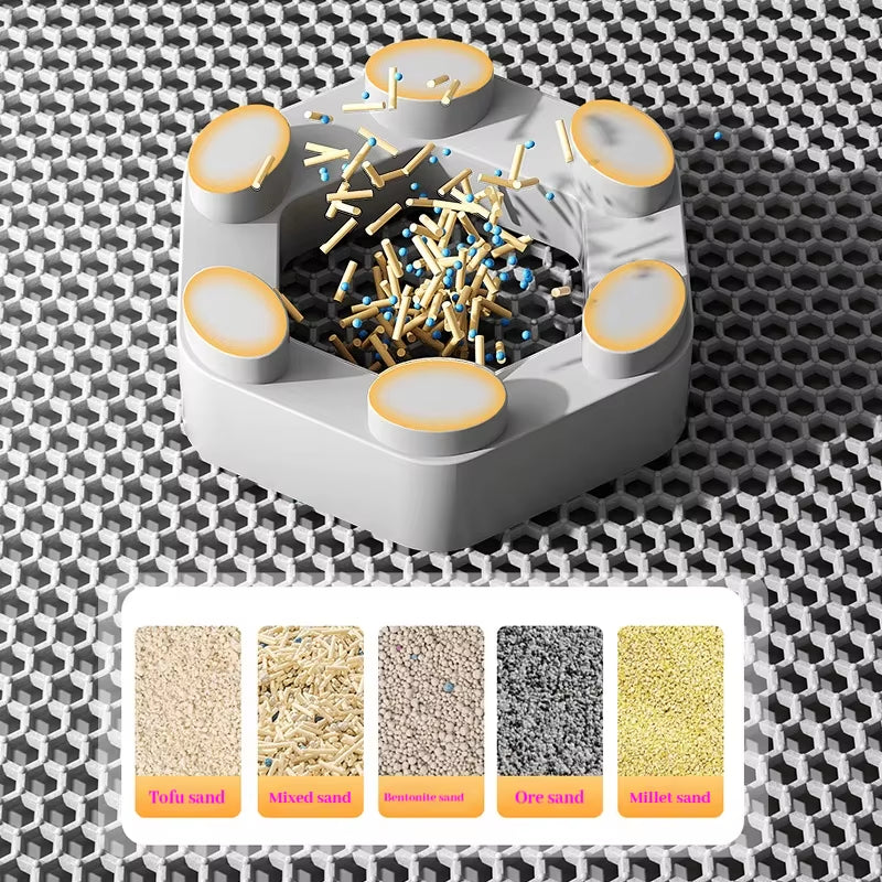 Double-Layer Filtration Cat Litter Mat Nonslip Waterproof Cat Mat Pet Clean Litter Mat Cat Toilet Mat Pet Clean Litter Box Mat