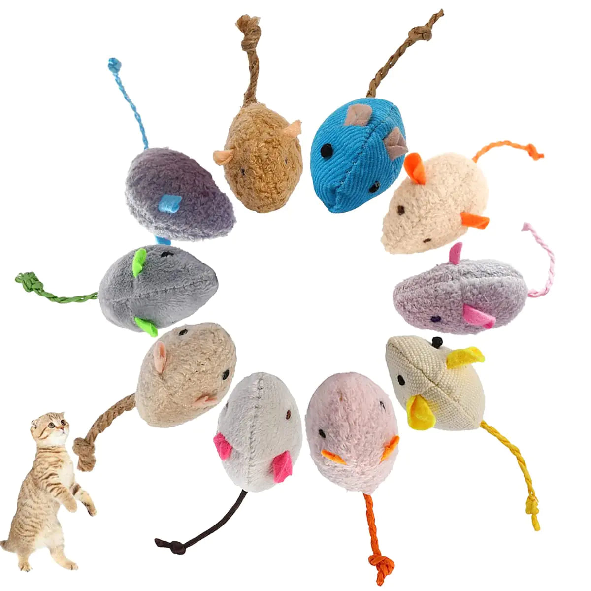 ISMARTEN Furry Feline Catnip Mice Toy Bundle (6-Pack)