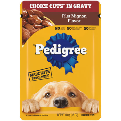 Pedigree Gravy Choice Cuts Filet Mignon Wet Dog Food 3.5 oz (16-Pack)
