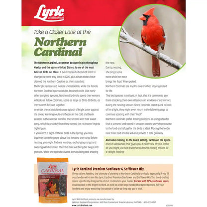 18 Lbs. Cardinal Premium Sunflower and Safflower Wild Bird Mix