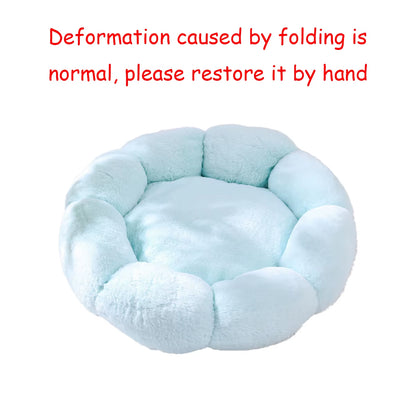 Luxury Cat Sofa Winter Warm Cat Flower Nest Dog House Bed for Cats Flower Bed Breathable Soft Small Dog Bed with Flower Shape