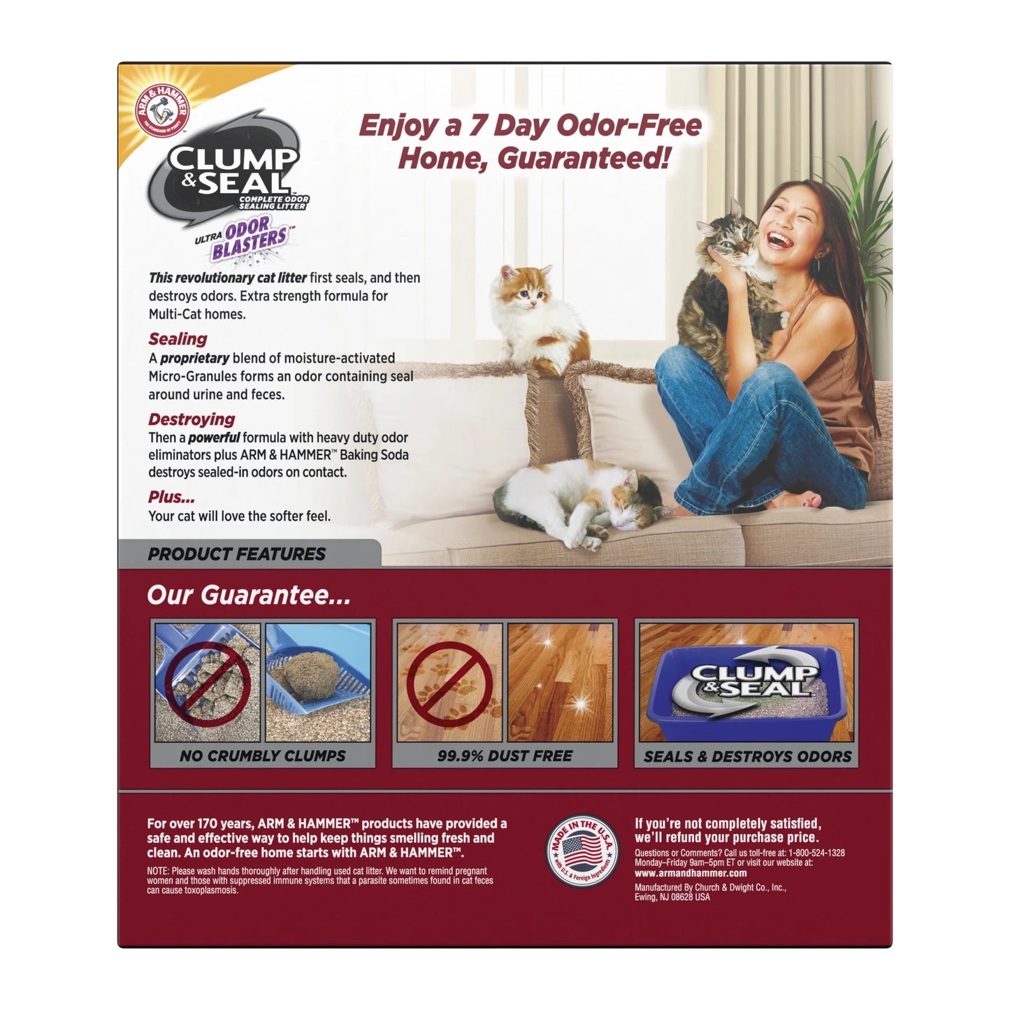 (2 Pack)  Clump & Seal Cat Litter Multi-Cat Complete Odor Sealing Clay Clumping Cat Litter, 38 Lb