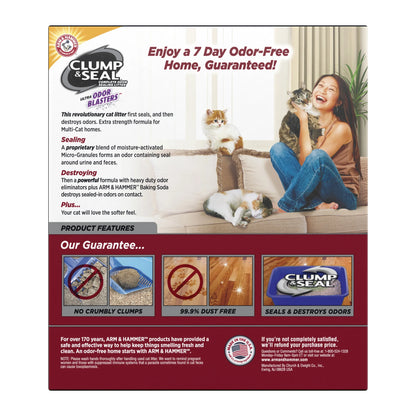 (2 Pack)  Clump & Seal Cat Litter Multi-Cat Complete Odor Sealing Clay Clumping Cat Litter, 38 Lb
