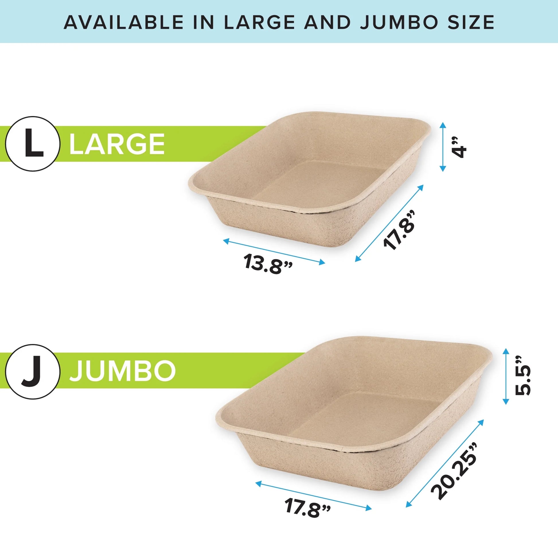 Eco-Friendly Disposable Litter Box Jumbo for Cats (Pack of 6)