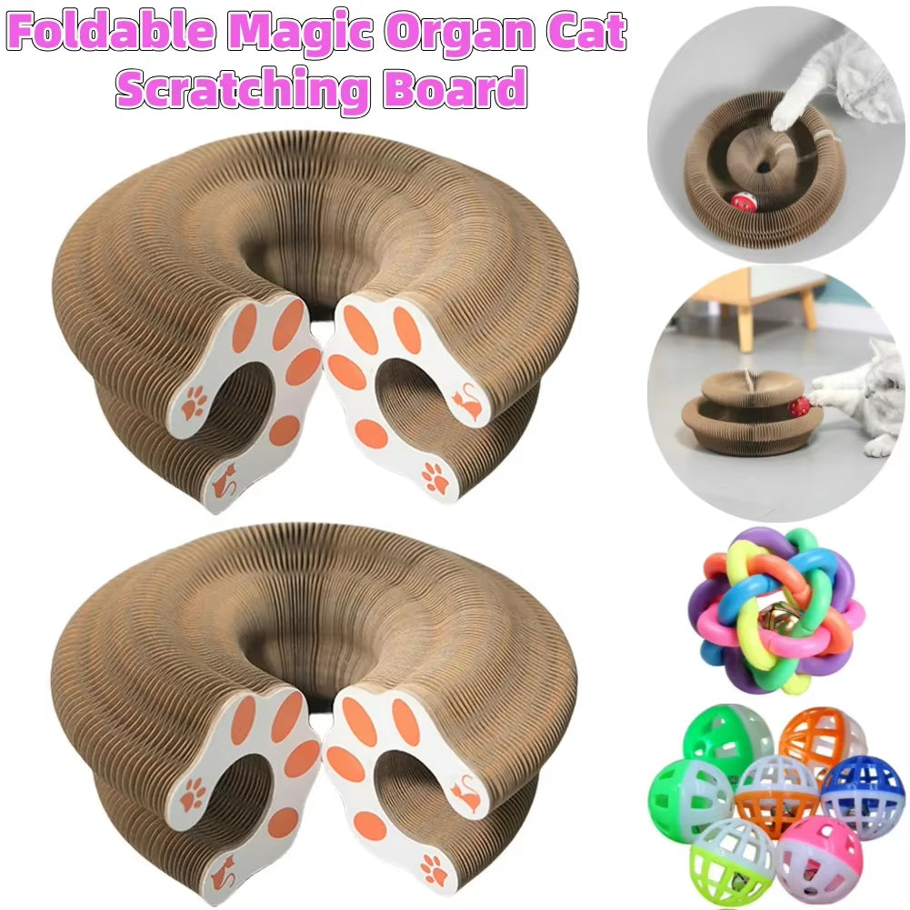 1/2Pcs Magic Organ Cat Toy Cats Scratcher Scratch Board round Corrugated Scratching Post Toys Cats Grinding Claw Cat Accessories