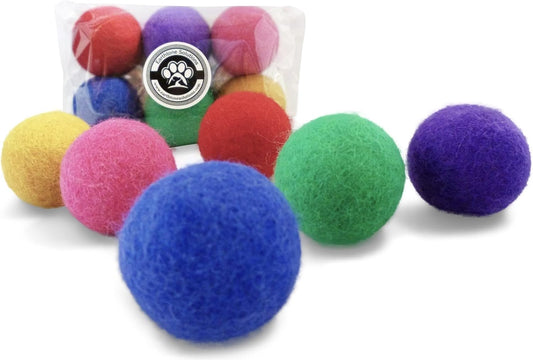 Wool Cat Balls - Safe Silent Felt Ball Toys - Fun Colorful Soft Quiet Wool Kitty