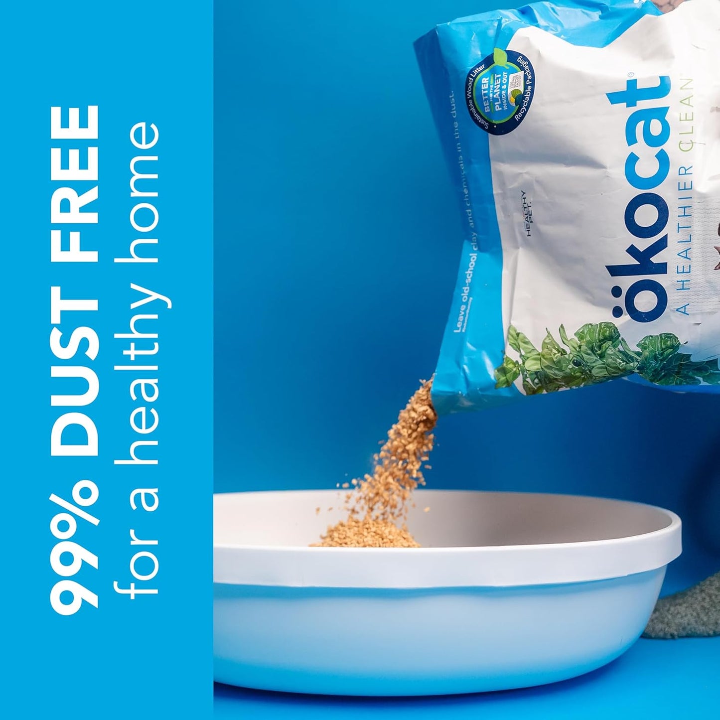 Original Wood Clumping Cat Litter, Unscented, 13.2 Pounds - Natural Ingredients, Stops Odor, Clumps Solid, 99% Dust Free, Great for All Cats
