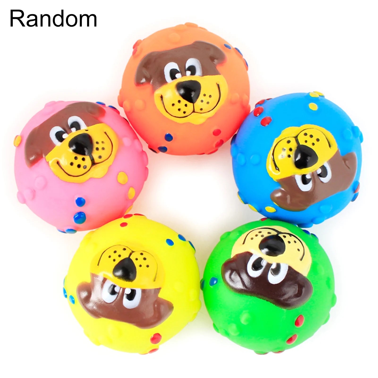 1PC Latex Dog Squeaky Toys Rubber Soft Dog Toys Chewing Squeaky Teething Toy Fetch Play Balls Toy for Puppy Small Medium Pets Dog Ball Bouncy Ball for Dogs Aggressive Chewers (Random Color)