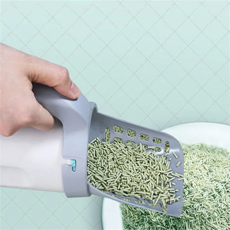 Premium Cat Litter Scoop with Bags,Integrated Detachable Deep Cat Litter Shovel with Waste Container,Cat Litter Disposal System