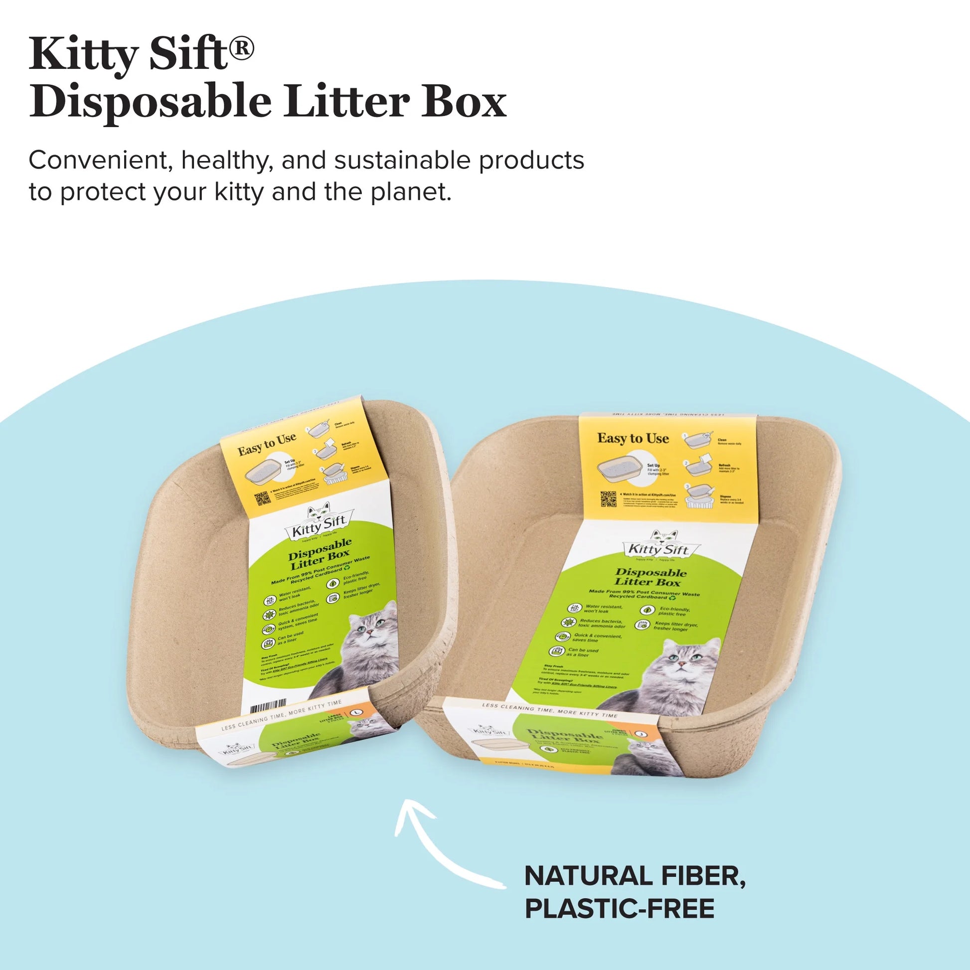 Eco-Friendly Disposable Litter Box Jumbo for Cats (Pack of 6)