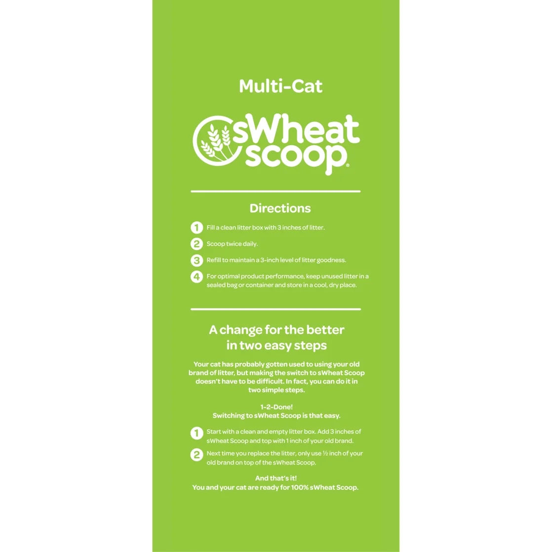 Multi-Cat Natural Clumping Wheat Cat Litter, 25Lb