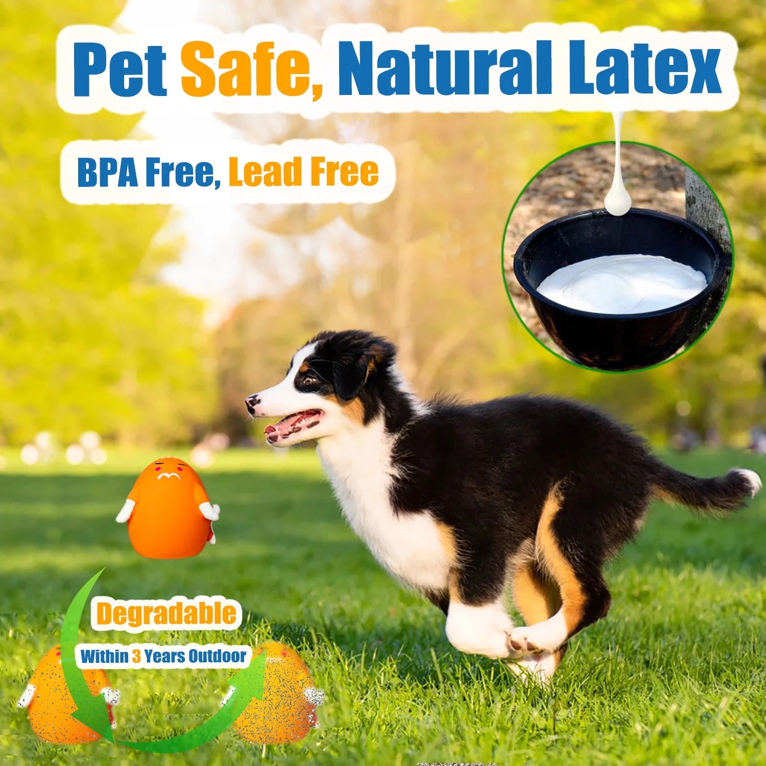 Latex Dog Squeaky Toys for Small Pets, Medium Dogs, Rubber Soft Squeaky Dog Balls 6Pcs