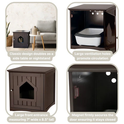 Small Cat Litter Box Enclosure Hide Litter Indoor Cat Home Cat Furniture Accent Table