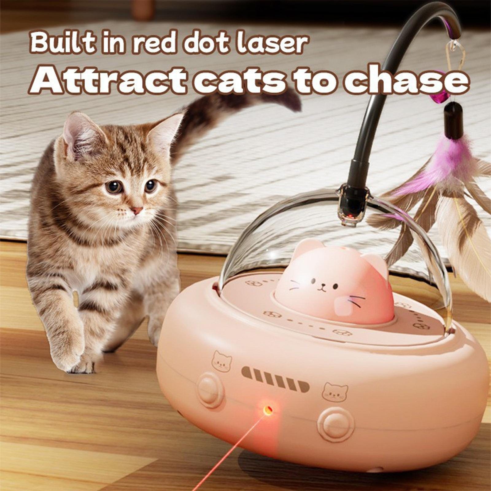 Interactive Cat Toys Automatic Motion Activated Cat Feather Toy Pet