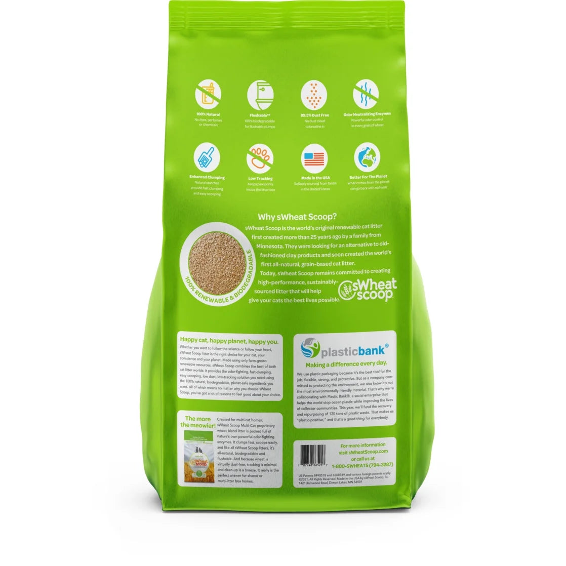 Multi-Cat Natural Clumping Wheat Cat Litter, 25Lb