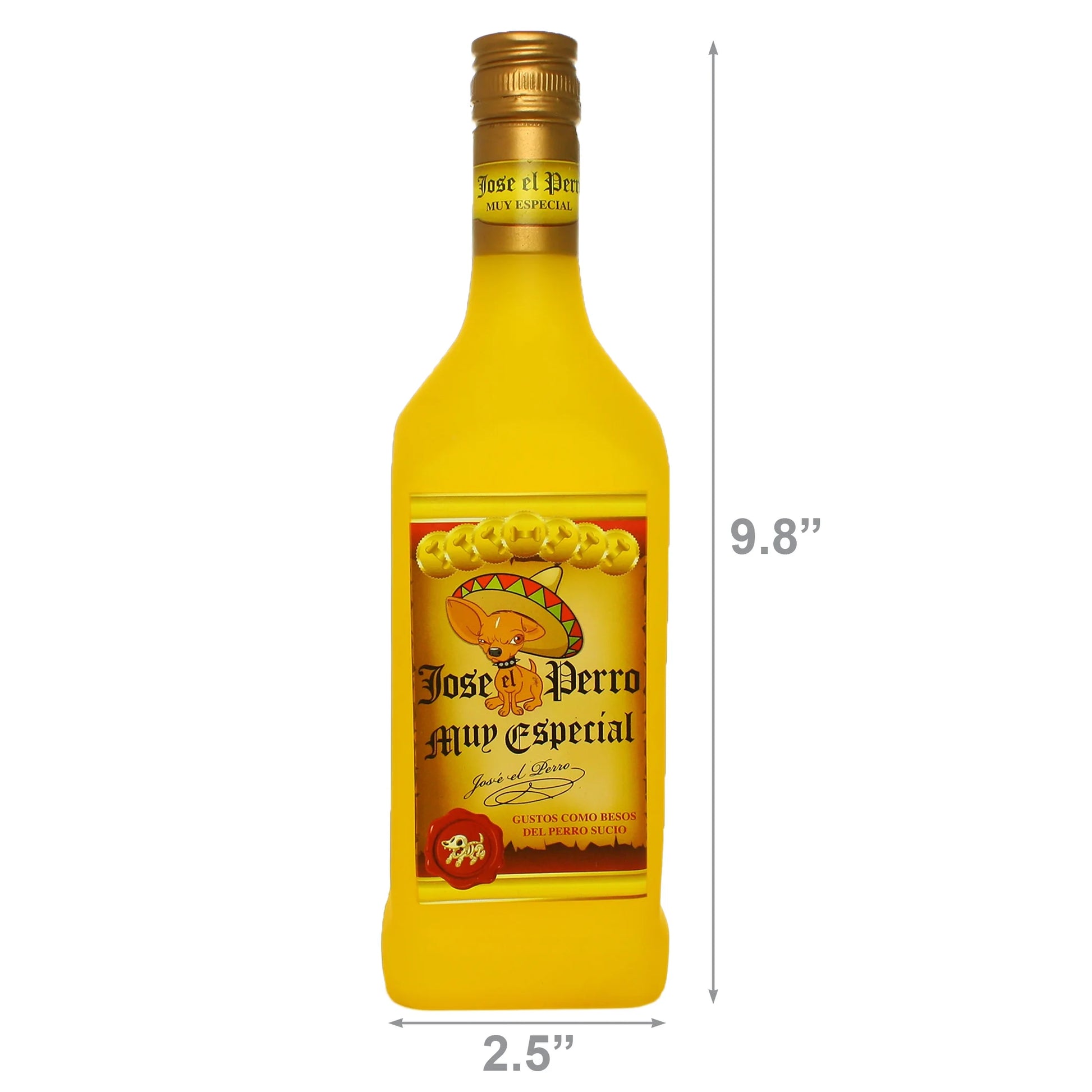 Jose the Perro Liquor Bottle Durable Vinyl Squeaky Parody Dog Toy