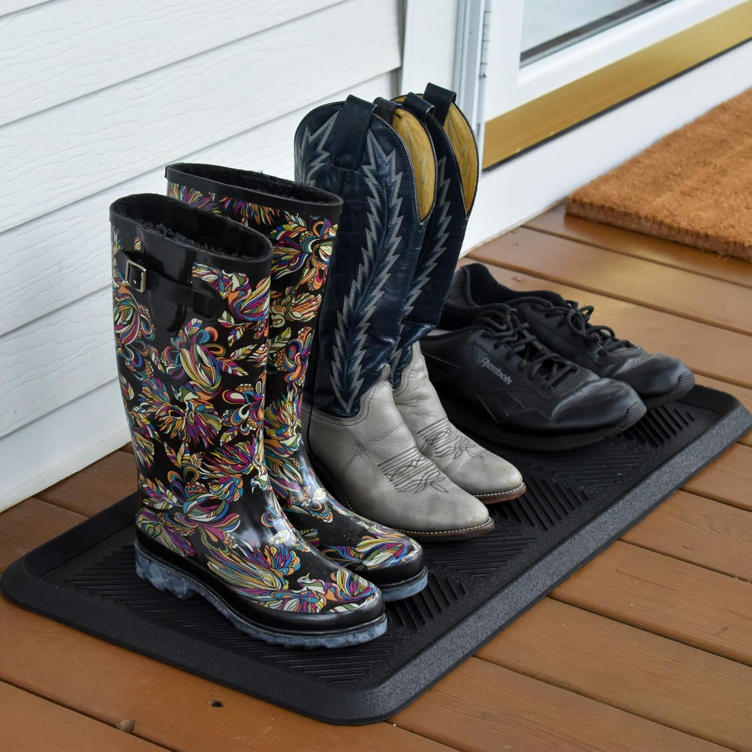 Rubber Shoe & Boot Tray - Multi-Purpose - 32 X 16 Inches - 1 Mat