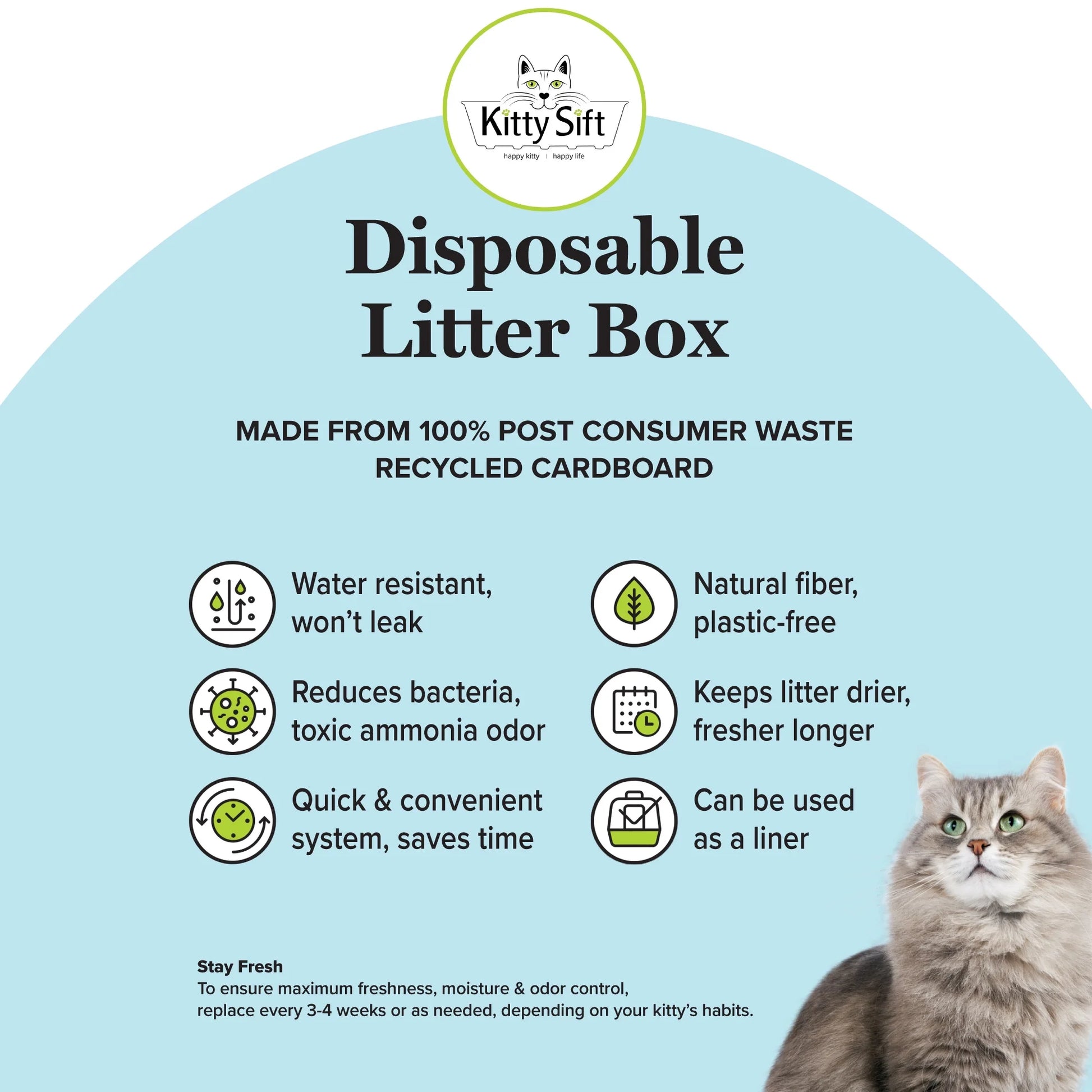Eco-Friendly Disposable Litter Box Jumbo for Cats (Pack of 6)