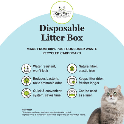 Eco-Friendly Disposable Litter Box Jumbo for Cats (Pack of 6)
