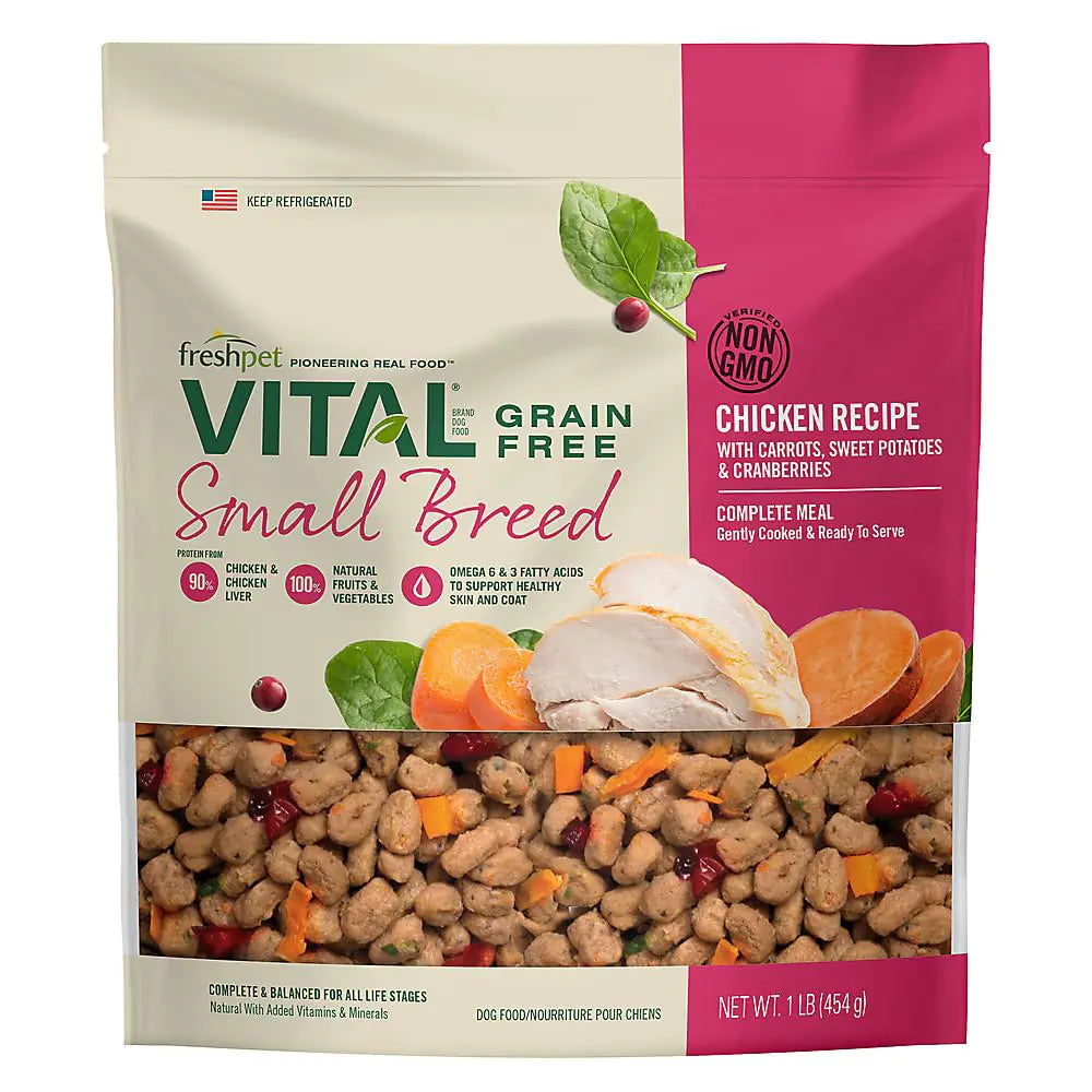 Freshpet Vital Complete Meals Grain-Free Chicken Fresh Small Breed Dog Food 1 lb.